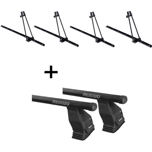 4x Fahrradträger ORION + Dachträger Menabo Tema Stahl kompatibel mit für Mercedes B-Klasse W245 2005-2011
