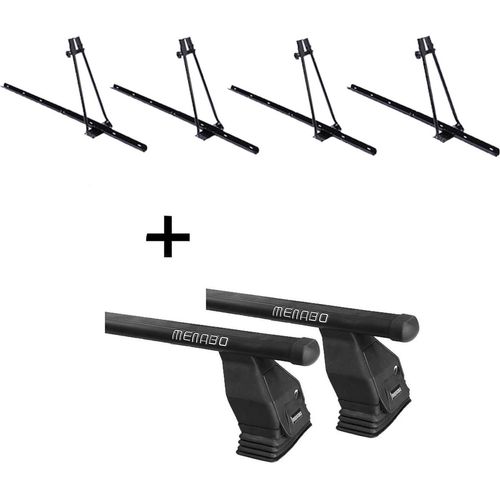 4x Fahrradträger ORION + Dachträger Menabo Tema Stahl kompatibel mit für Opel Zafira 2005-2012 Image