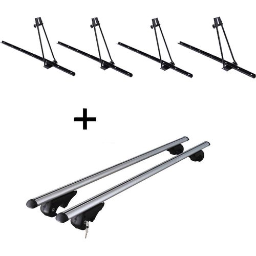 4x Fahrradträger ORION + Relingträger Rio 135 kompatibel mit für Mercedes Vaneo W414 2002-2005