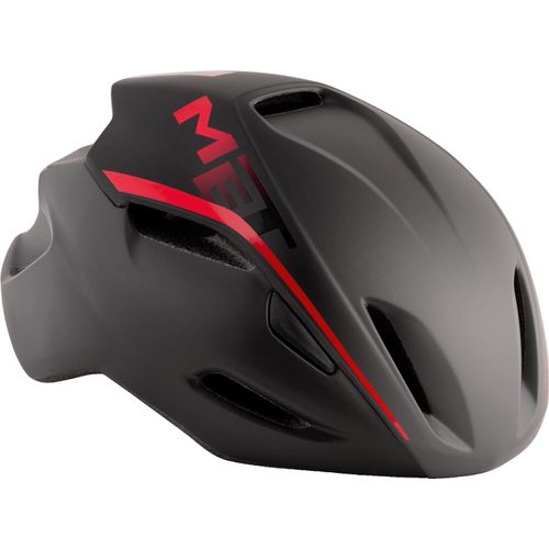 MET Fahrradhelm Manta , Schwarz Rot Schattiert, S