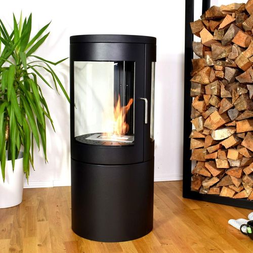 GLOW FIRE Ethanol Kamin 'Nordkapp' | Ethanolofen in schwarz mit 6 Std. Brenndauer und 2 KW Heizleistung | HxD: 96,1x42,4 cm