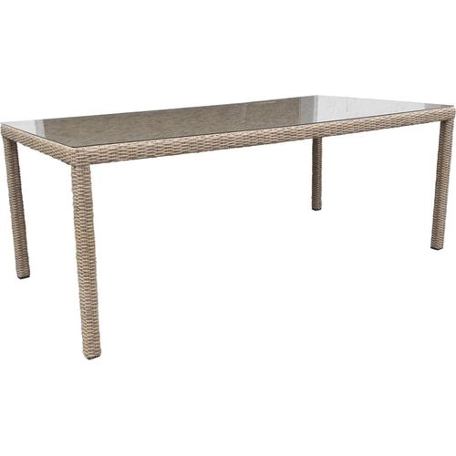 Polyrattan Gartenmöbel Gartentisch Esstisch 6 Personen 200 cm Coffee