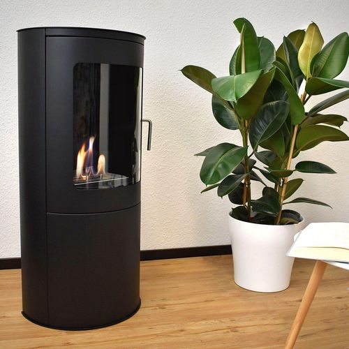 GLOW FIRE Ethanol Kamin 'Stavanger' | Ethanolofen in schwarz mit 6 Std. Brenndauer und 2 KW Heizleistung | HxBxT: 96x44x30 cm