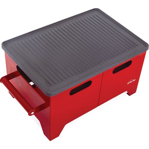 1.2L Biokraftstoff-Grill aus schwarzem Stahl und gusseiserner Grillplatte