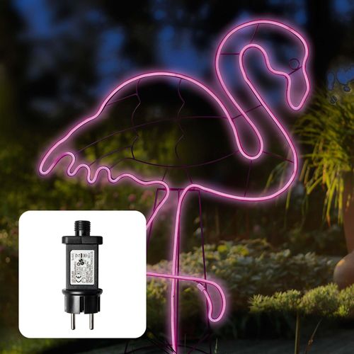 LED - Neonlichtschlauch-Figur, Flamingo, 648 LED pink
