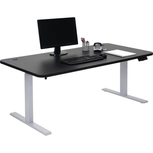 Schreibtisch MCW-D40, Computertisch, elektrisch höhenverstellbar 160x80cm 53kg MVG schwarz, grau
