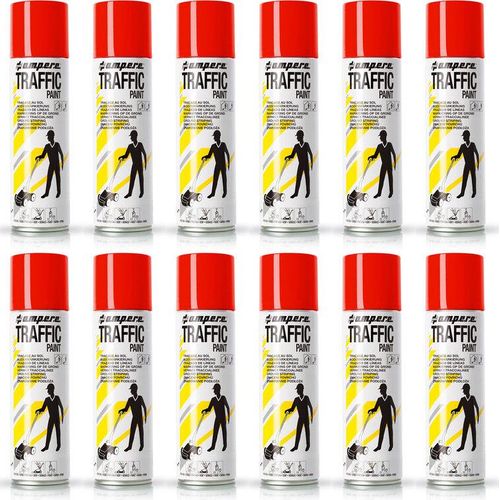Traffic Paint® Bodenmarkierungsfarbe Spraydosen für Markierwagen(rot,12)