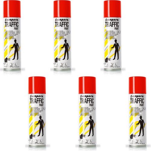 Traffic Paint® Bodenmarkierungsfarbe Spraydosen für Markierwagen(rot,6)