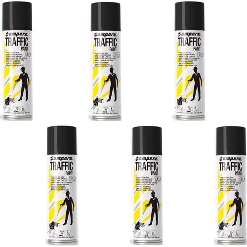 Traffic Paint® Bodenmarkierungsfarbe Spraydosen für Markierwagen(schwarz,6)