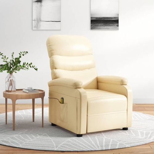 vidaXL Massagesessel Creme Kunstleder - Massagesessel - Massage Sessel - Massage TV-Sessel - Massage Fernsehsessel