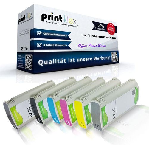 6x Kompatible Tintenpatronen für HP DesignJet T1530 PS DesignJet T2500 DesignJet T2500 PS DesignJet T2530 DesignJet T2530 USB DesignJet T920 ePrinter HP 727 PBK MBK CY GY MA YE - Office Light Serie