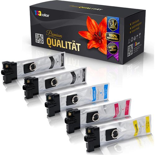 5x Kompatible Tintenpatronen für Epson WorkForce Pro WF-C5710 DWF WorkForce Pro WF-C5790 DWF WorkForce Pro WF-C5200 Series WorkForce Pro WF-C5215 DW T9451 T9452 T9453 T9454 BK C M Y-Office Line Serie