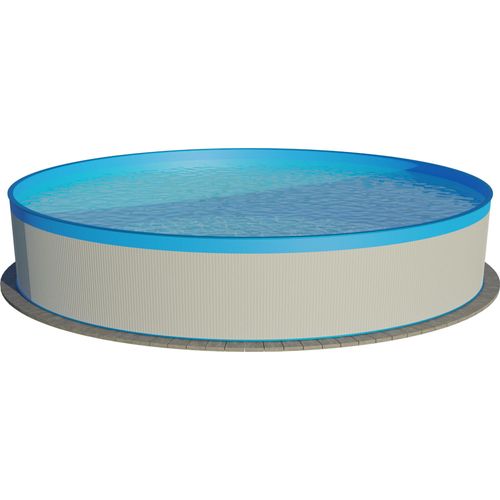 Stahlwandpool rund 360x84 cm, Stahl 0,3 mm weiß, Folie 0,2 mm blau, overlap