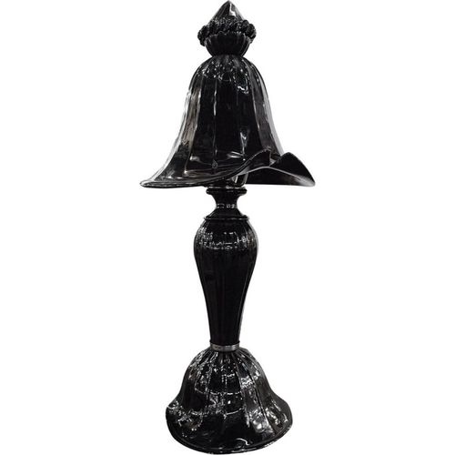 Casa Padrino Jugendstil Tischleuchte Schwarz Ø 20 cm - Elegante Metall Schreibtischleuchte - Barock & Jugendstil Leuchten