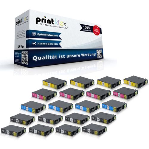 20x Kompatible Tintenpatronen für Epson WorkForce WF 2810 DWF WorkForce WF 2830 WorkForce WF 2835 DWF WorkForce WF 2850 DWF 603XL 603 603 XL Schwarz Blau Rot Gelb - Office Line Serie