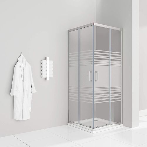 Duschkabine 70x95x190 cm aus teilsatiniertem Sicherheitsglas DK77