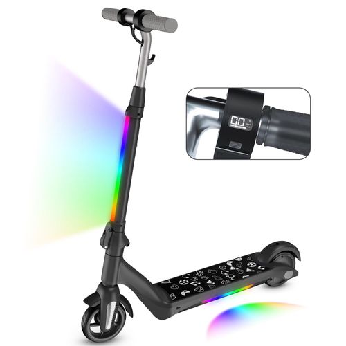Elektroscooter Kinder Alter 6-12 Jahren Schwarz Elektroroller 6 Zoll E-Roller Kinder Klappbar Kinderroller Aluminium E-Scooter EU Version