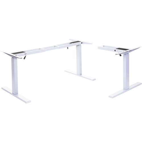 Gestell HWC-D40, variables Tischgestell für Eck-Schreibtisch, elektrisch höhenverstellbar Memory 45kg weiß