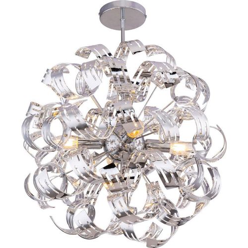 Deckenlampe, Chrom, 4 flammig, Metall, D 50cm