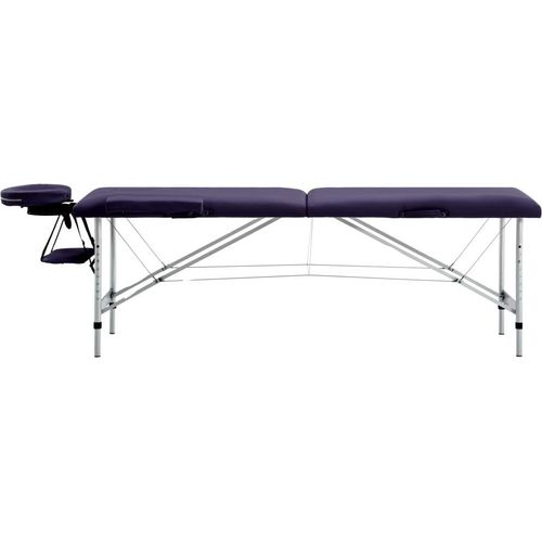 vidaXL Massageliege Klappbar 2-Zonen mit Aluminiumgestell Lila