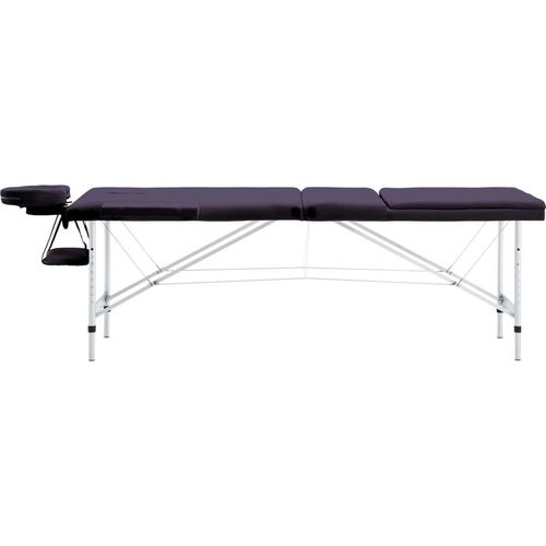 vidaXL Massageliege Klappbar 3-Zonen mit Aluminiumgestell Lila