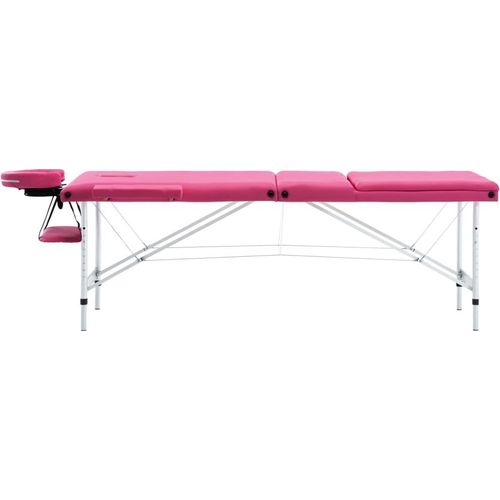vidaXL Massageliege Klappbar 3-Zonen mit Aluminiumgestell Rosa