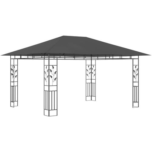 vidaXL Pavillon mit Moskitonetz 4x3x2,73 m Anthrazit 180 g/m²