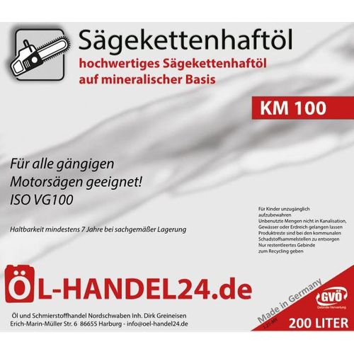 KM 100 (200 Liter) Hochleistungs Sägekettenöl 200 Liter Fass