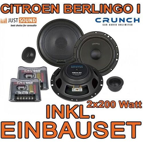 Lautsprecher - Crunch DSX6.2c - 16,5cm Einbauset passend für Citroen Berlingo I - justSOUND