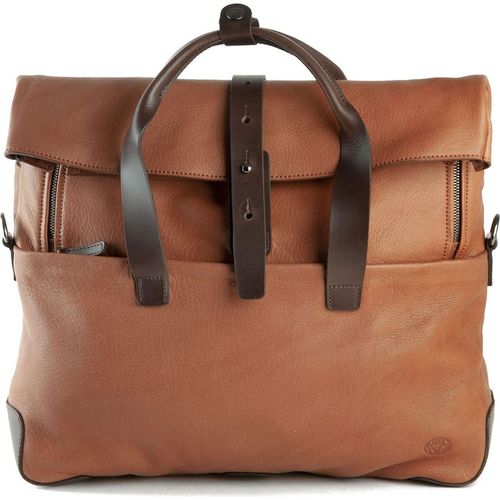 HAROLD'S Leder Schultertasche Laptoptasche mit Laptopfach Mount Businessbag Cognac braun