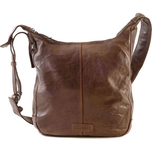 HAROLD'S Leder Schultertasche Submarine Pouch Up Brown dunkelbraun