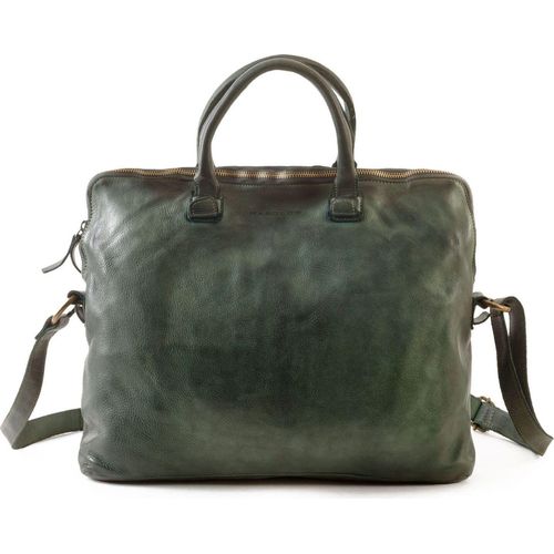 HAROLD'S Leder Businesstasche Laptoptasche mit Laptopfach Submarine Post-Businessbag Green dunkelgrün