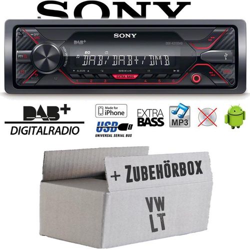 Autoradio Radio Sony DSX-A310DAB - DAB+ | MP3/USB - Einbauzubehör - Einbauset passend für VW LT - justSOUND