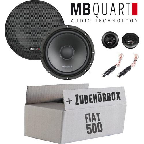 Lautsprecher Boxen MB Quart QS165 - 16,5cm Kompo Lautsprecher System Auto Einbausatz - Einbauset passend für Fiat 500 Front - justSOUND