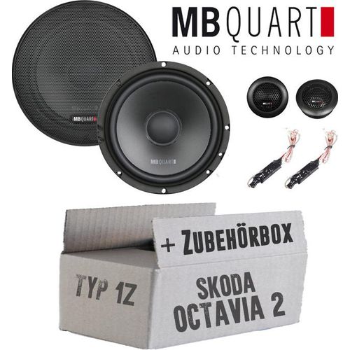 Lautsprecher Boxen MB Quart QS165 - 16,5cm Kompo Auto Einbauzuebehör - Einbauset passend für Skoda Octavia 2 1Z Front - justSOUND