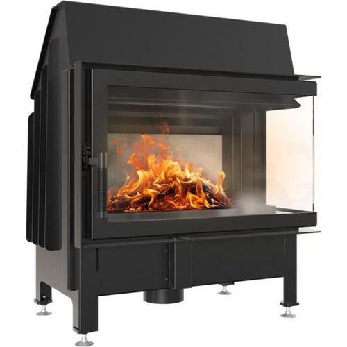 Kamineinsatz aus Stahl ZIBI rechts 11 kW Ø 180