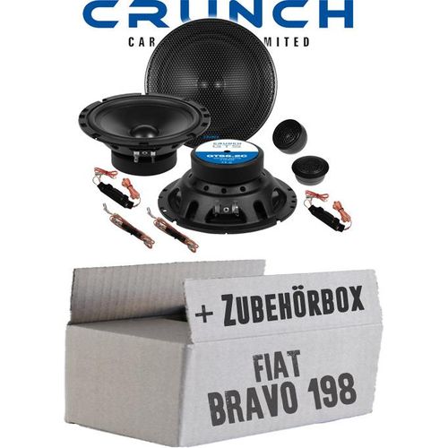 Lautsprecher Boxen Crunch GTS6.2C - 16,5cm 2-Wege System GTS 6.2C Auto Einbauzubehör - Einbauset passend für Fiat Bravo 198 Heck - justSOUND