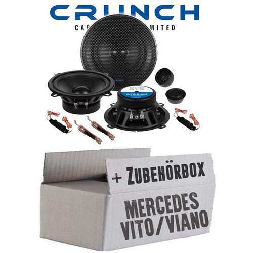 Lautsprecher Boxen Crunch GTS5.2C - 13cm 2-Wege System GTS 5.2C Auto Einbauzubehör - Einbauset passend für Mercedes Vito Viano W639 Front Heck - justSOUND