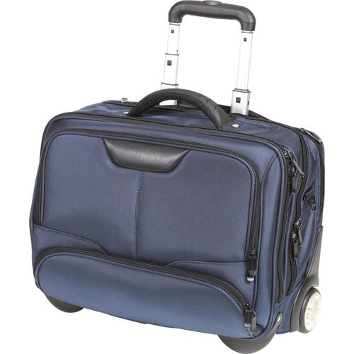 Laptop Akten Pilotenkoffer Schulter Umhänge Rollen Trolley Blau 47 cm Bowatex