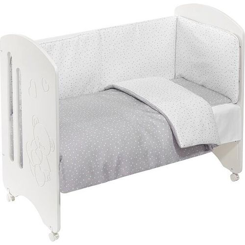 Interbaby - Kinderbett Lovely Premium + Set 3 Stk. (Steppdecke + Nestchen + Kissen) - Mod. Universo - Grau