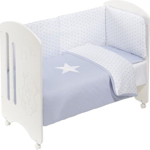Interbaby - Kinderbett Lovely Premium + Set 3 Stk. (Steppdecke + Nestchen + Kissen) - Mod. Estrella - Blau