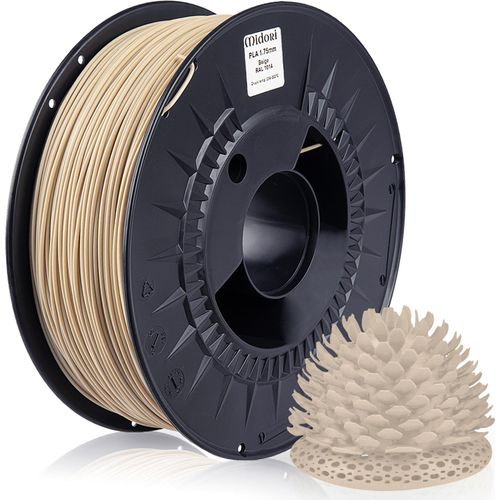 20 x MIDORI® 3D Drucker 1,75mm PLA Filament 1kg Spule Rolle Premium Beige RAL1014