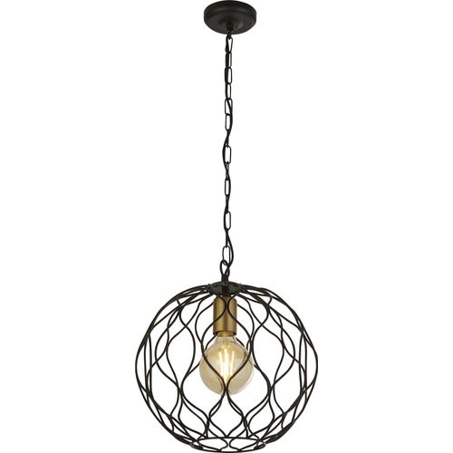 Finesse Pendelleuchte 1-flammig rund 31,5cm schwarz mit goldener Fassung