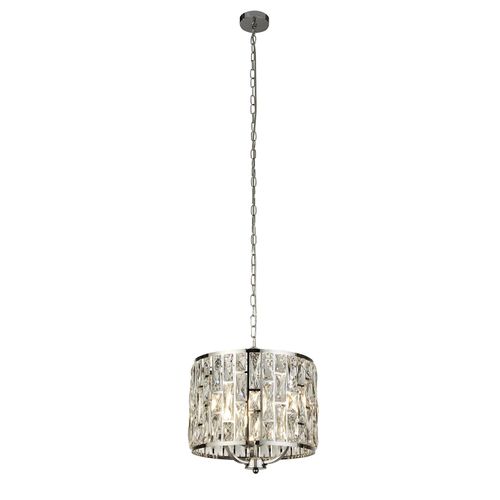 BIJOU 3-flammig chrom Pendelleuchte mit Kristallglas