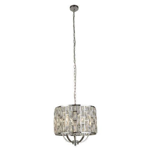 Searchlight Hängeleuchte Bijou Mit Kristallglasschirm ø 44 Cm Chrom Schirm Lampe