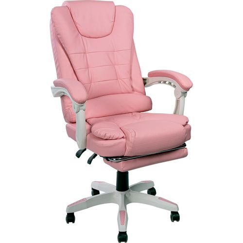 Schreibtischstuhl Design Bürostuhl Racing Chair Chefsessel Fußstütze,Farbe:Rosa