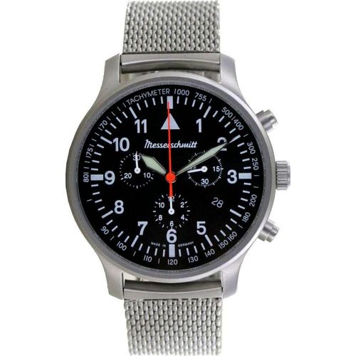 Aristo Herren Messerschmitt Uhr Flieger Chronograph ME-3H202M Edelstahl
