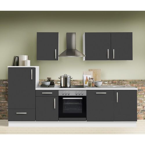 Küche Premium Schiefer grau 280cm MANCHESTER-87 inklusive E-Geräte & Geschirrspüler