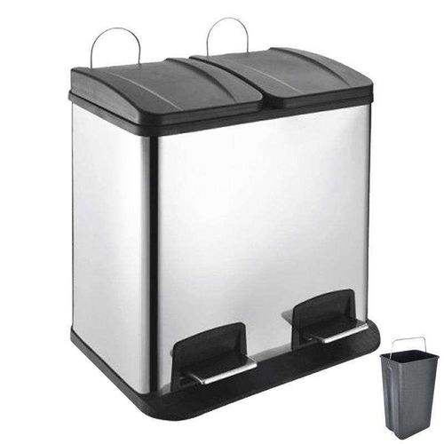 ORION Mülleimer Abfalleimer aus Stahl mit Mülltrennsystem 2x20l