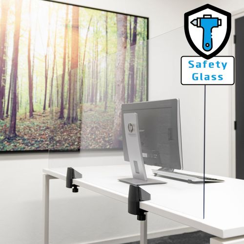 Trennscheiben Schreibtisch/Tisch, Sicherheitsglas, Größe 58x160cm